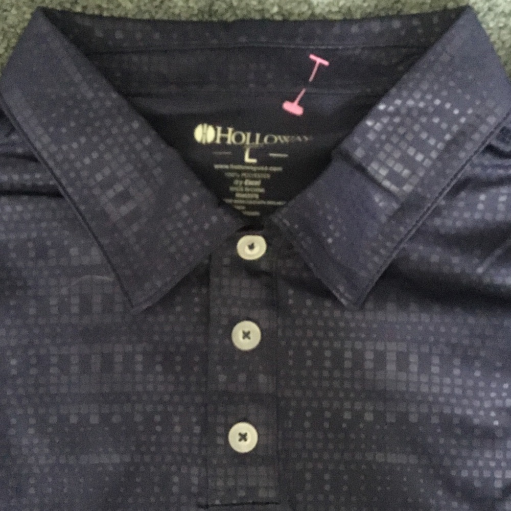 Holloway Men's Dark Blue Polo - Picture 3 of 5